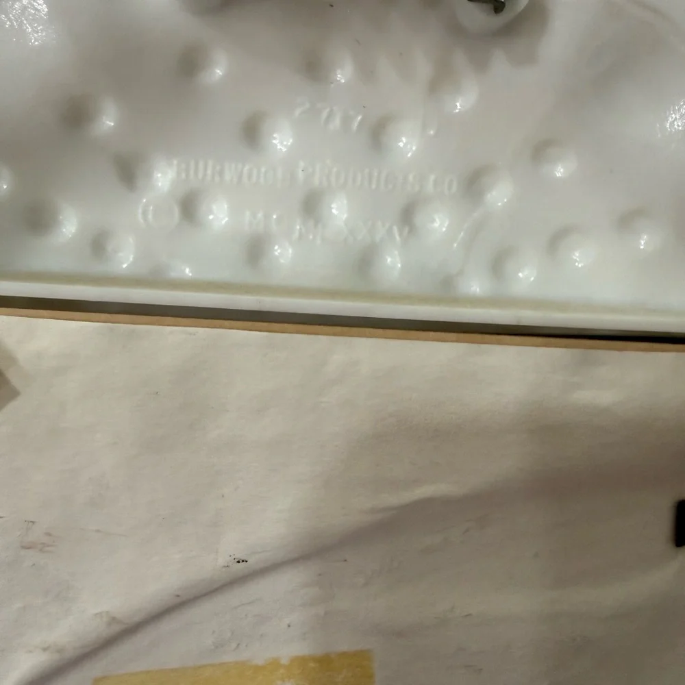 Vintage White Hobnail Sconce Mirror Candle Holder Mirror